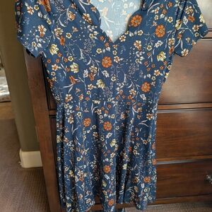 Nine Britton Floral Dress - Blue and Orange